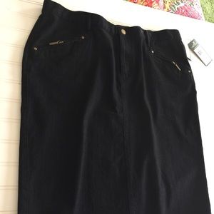 Lauren Black Jean Skirt NWT